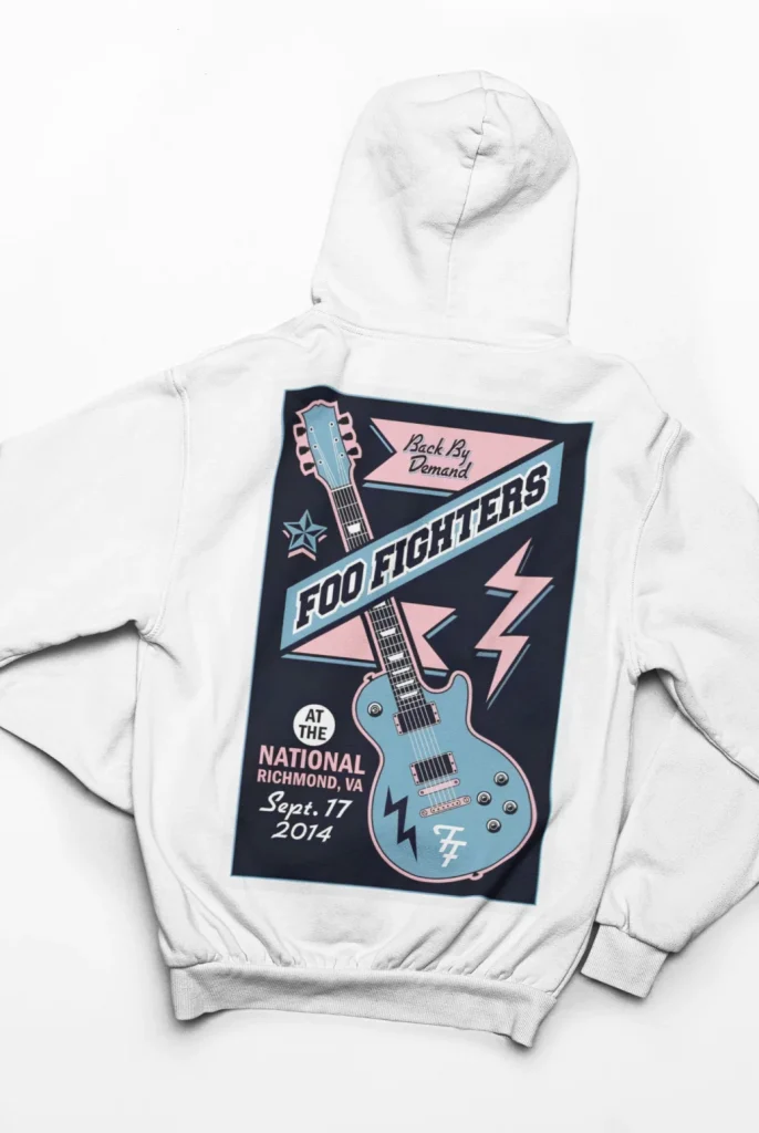 original art foo fighters hoodie featuring art from rock band foo fighters authentic ff merch store 2026