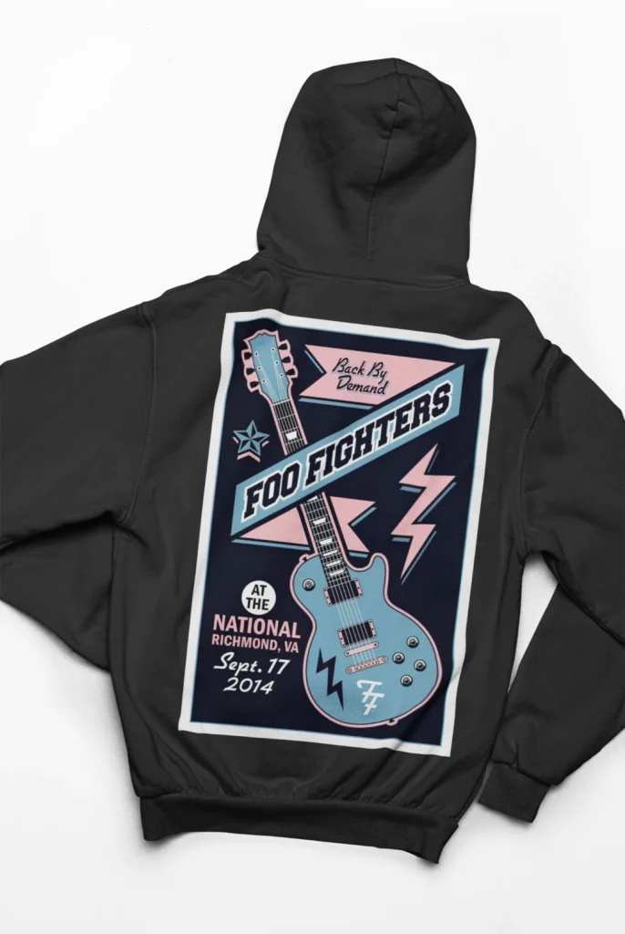 original art foo fighters hoodie featuring art from rock band foo fighters authentic ff merch store 2026