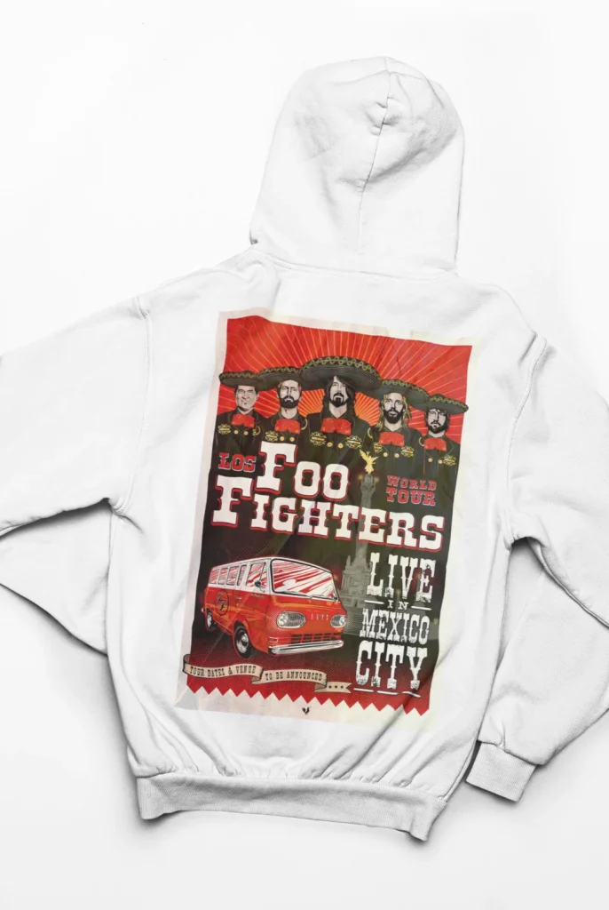 original art foo fighters hoodie featuring art from rock band foo fighters authentic ff merch store 2026
