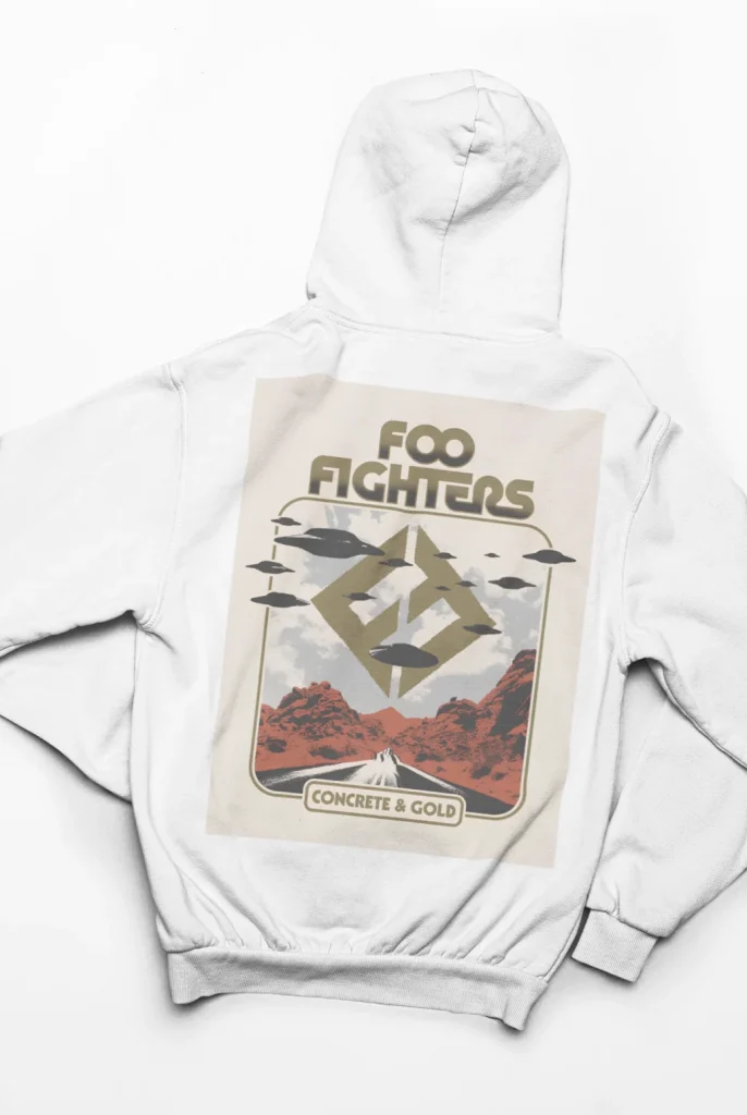 foo fighters hoodie featuring art from rock band foo fighters authentic ff merch store 2026