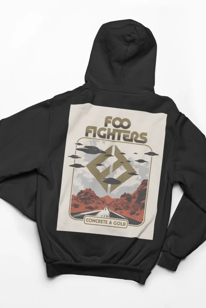 foo fighters hoodie featuring art from rock band foo fighters authentic ff merch store 2026