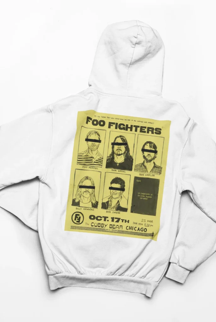 original art foo fighters hoodie featuring art from rock band foo fighters authentic ff merch store 2026