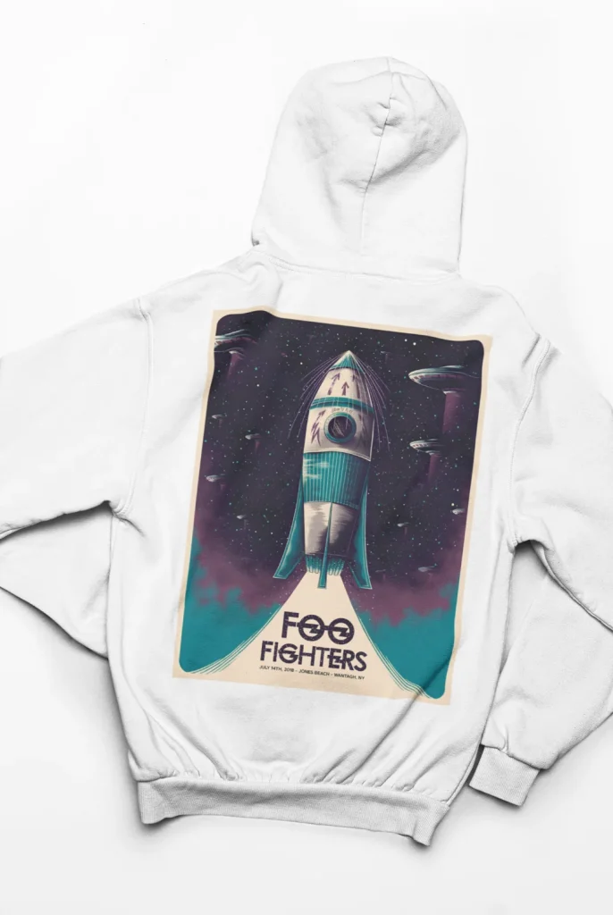 original art foo fighters hoodie featuring art from rock band foo fighters authentic ff merch store 2026