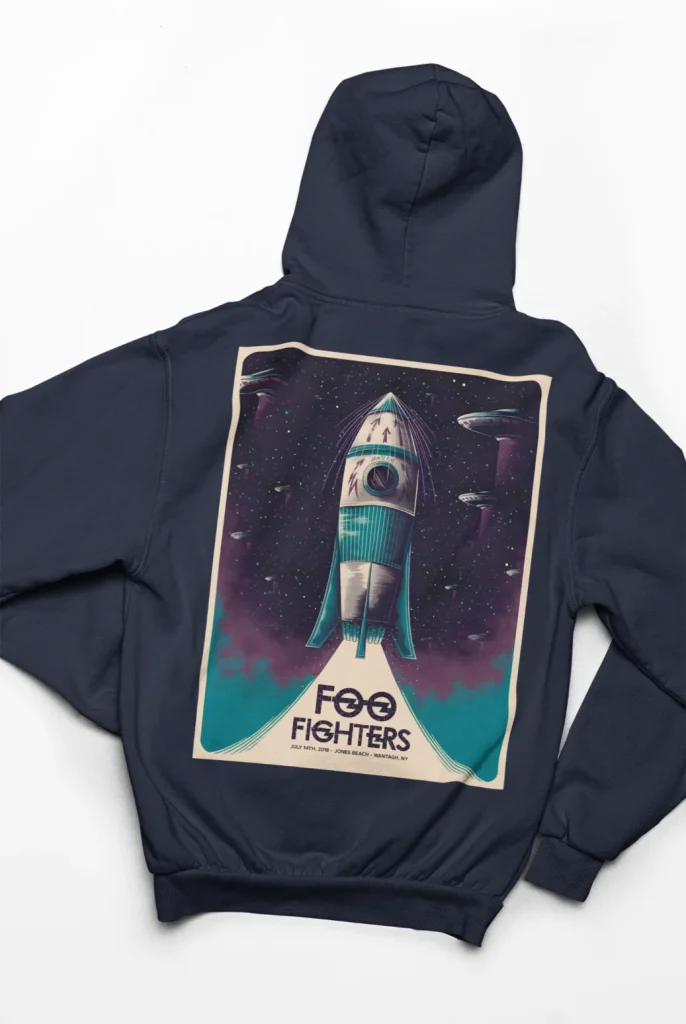 foo fighters hoodie featuring art from rock band foo fighters authentic ff merch store 2026