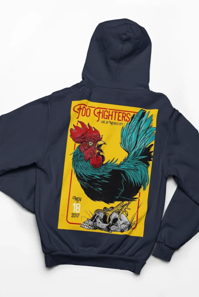 original art foo fighters hoodie featuring art from rock band foo fighters authentic ff merch store 2026
