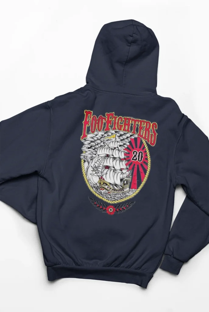 original art foo fighters hoodie featuring art from rock band foo fighters authentic ff merch store 2026