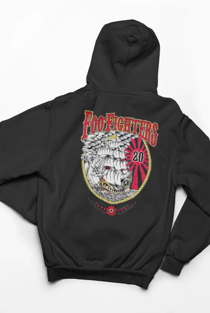 original art foo fighters hoodie featuring art from rock band foo fighters authentic ff merch store 2026