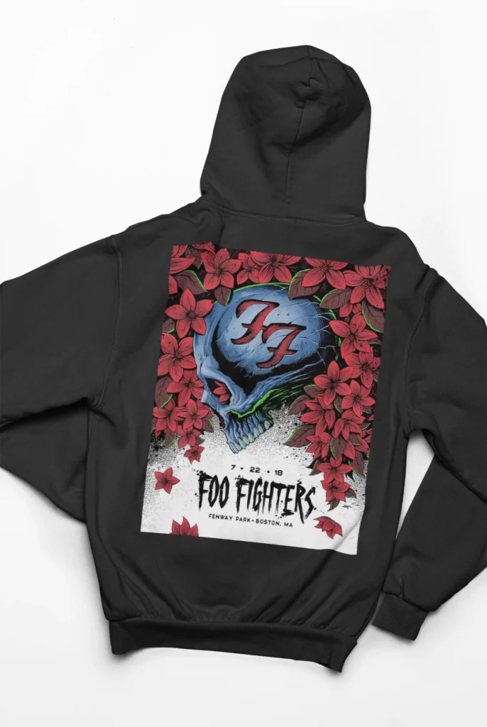 original art foo fighters hoodie featuring art from rock band foo fighters authentic ff merch store 2026