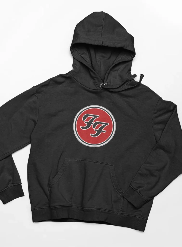 modern hoodie featuring art from rock band foo fighters authentic ff merch store