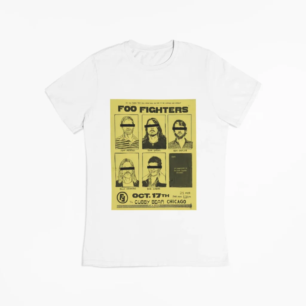 exclusive art foo fighters t-shirt unisex featuring art from rock band foo fighters authentic ff merch store 2026