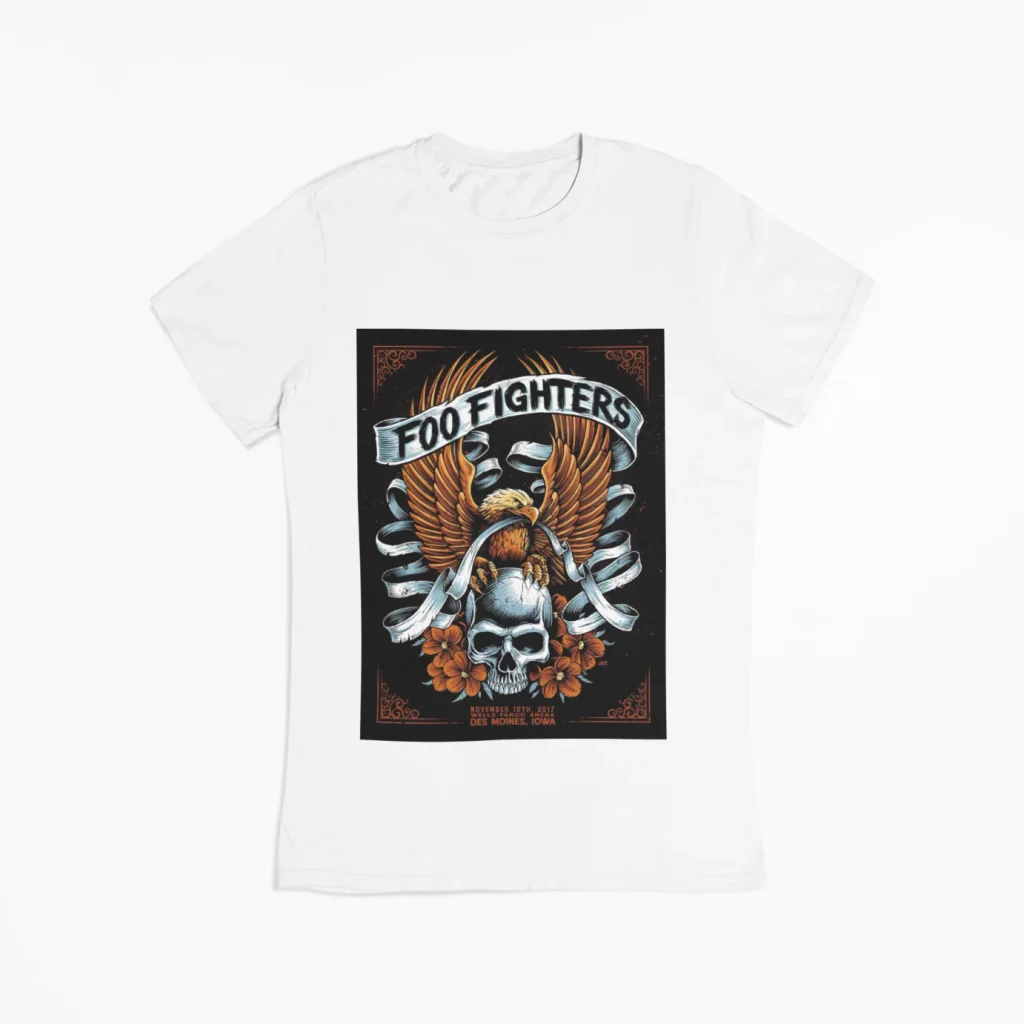 original art foo fighters t-shirt unisex featuring art from rock band foo fighters authentic ff merch store 2026